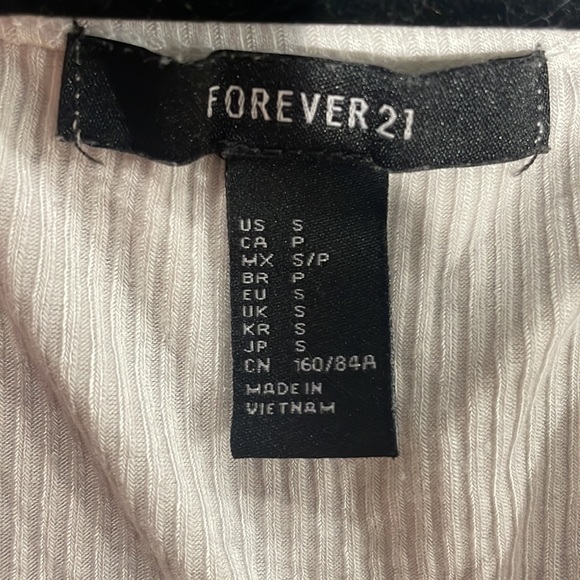 Forever 21, size small, white crop top, with ties - Picture 4 of 5
